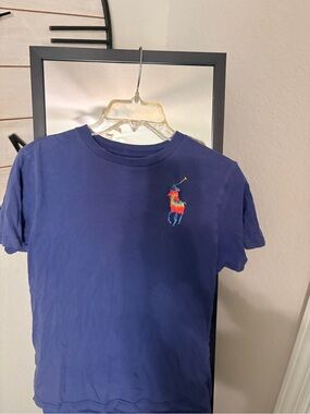Polo by Ralph Lauren Navy Short Sleeve Tee with Multicolor Polo Player